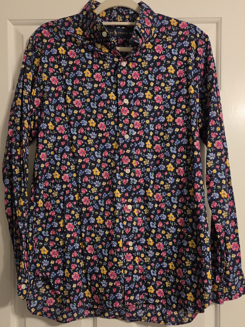 Ralph Lauren Navy Multi-Color Ditsy Floral Button Down Shirt - Men's Medium